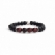 Mens Beaded Bracelet With Matte Onyx Natural And Red Tiger Eye Stone