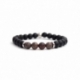 Matte Onyx Natural And Polychrome Jasper Stone Beads Man Bracelet