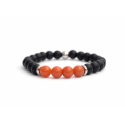 Mens Beaded Bracelet With Matte Onyx Natural And Aventurine