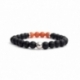 Mens Beaded Bracelet With Matte Onyx Natural And Aventurine