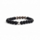 Matte Onyx Natural And Leopardskin Jasper Stone Beads Man Bracelet