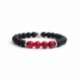 Bracciale uomo pietre rosso nero