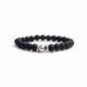 Mens Beaded Bracelet With Black Matte Onyx Natural Stone