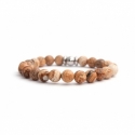 Mens Beaded Bracelet With Picture Jasper Stone