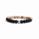 Matte Onyx Natural And Picture Jasper Stone Beadss Bracelet For Man