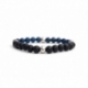 Mens Beaded Bracelet With Lapis Lazuli And Matte Onyx Natural