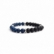 Mens Beaded Bracelet With Lapis Lazuli And Matte Onyx Natural