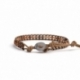 Jasper Bracelet For Man. Picture Jasper Onto Dove-Grey Leather