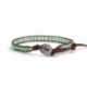 Green Avventurine Bracelet For Man Onto Bark Leather