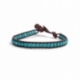 Turquoise Bracelet For Man Onto Bark Leather