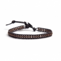 Bracciale uomo ematite bronzo con bottone acciaio