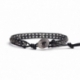 Labradorite Bracelet For Man Onto Black Leather