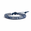 Sodalite Bracelet For Man Onto Blue Leather