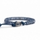 Bracciale uomo sodalite con bottone acciaio