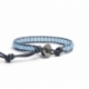 Light Angelite Bracelet For Man Onto Mouse Grey Leather
