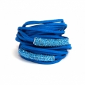 Blue Alcantara Wrap Bracelet For Woman With Strass